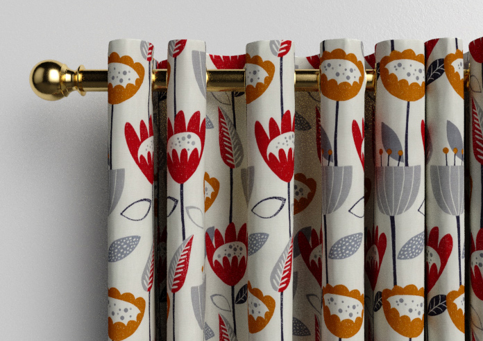 Flower Power, Scarlet - Made to Measure Curtains - Image 12